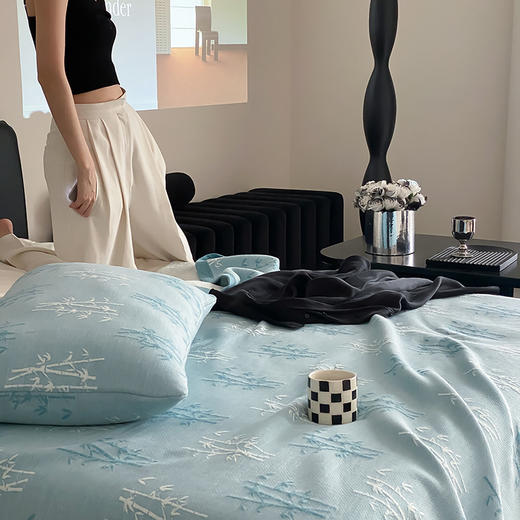 自然醒全棉针织棉提花夏被空调毯超柔裸睡针织夏凉被夏季薄款空调被盖毯可机洗MT 商品图8