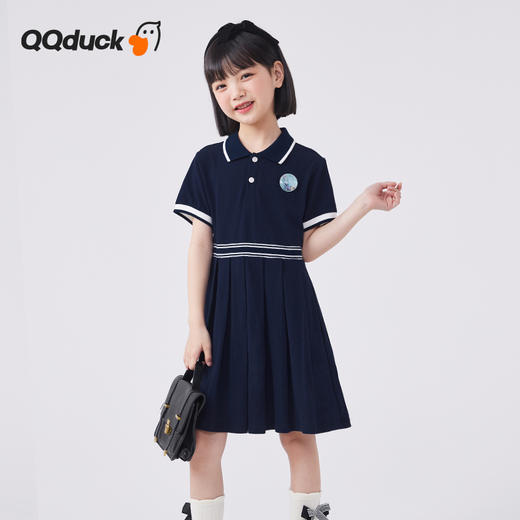【120-165】【可可鸭】女童夏季短袖裙子polo领连衣裙 商品图7