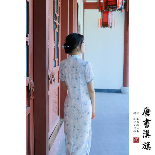 【蝶游竹梦】繁花锦蝶戏竹枝淡雅改良旗袍新中式 商品图5