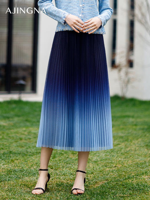 【商场同款】阿菁娜2024春季新款灵动渐变半裙A29C113061 商品图0