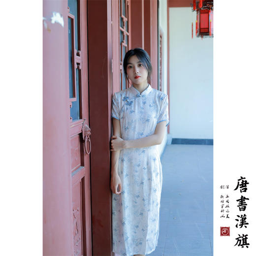 【蝶游竹梦】繁花锦蝶戏竹枝淡雅改良旗袍新中式 商品图3