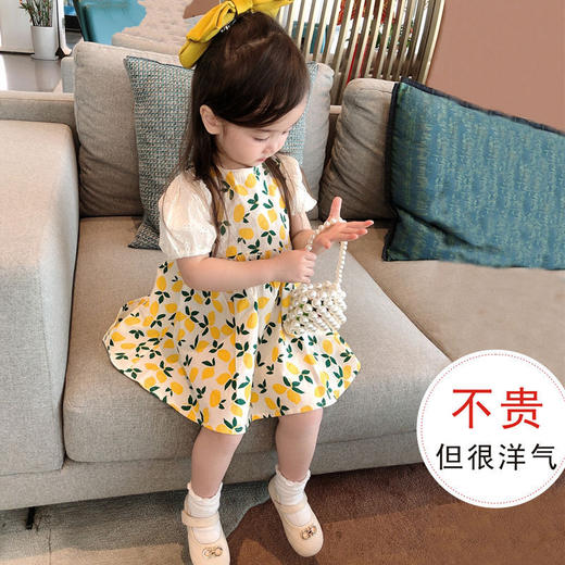 【亲肤透气，像穿上风的轻盈！】女童碎花连衣裙2024新款小清新，田园柠檬公主裙女宝宝网红夏装-QQ 商品图3