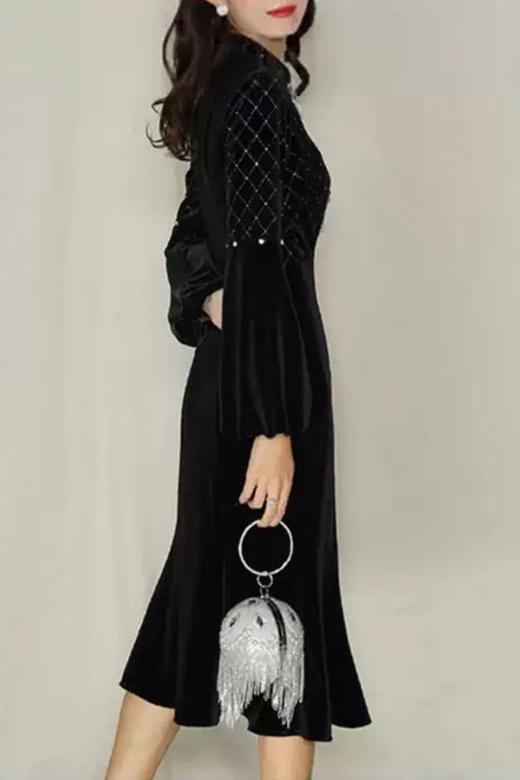 槿爷东方 高端定制丝绒连衣裙 11989 商品图2