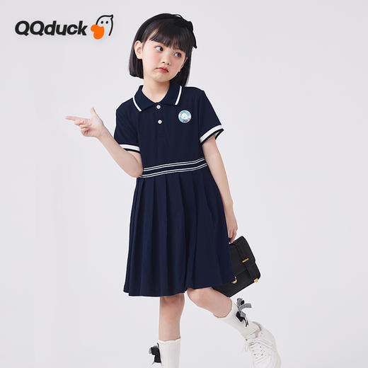 【120-165】【可可鸭】女童夏季短袖裙子polo领连衣裙 商品图1