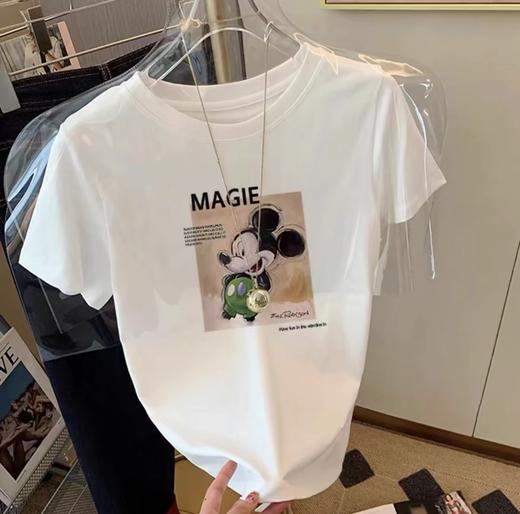 2件39.9元【童T】男童女童同款100%棉（背景米奇）印花T恤-喜出 商品图0