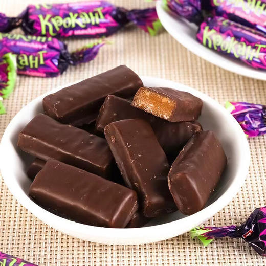 KDV俄罗斯原装进口紫皮糖巧克力味夹心糖休闲零食年货节糖果喜糖500g 商品图8