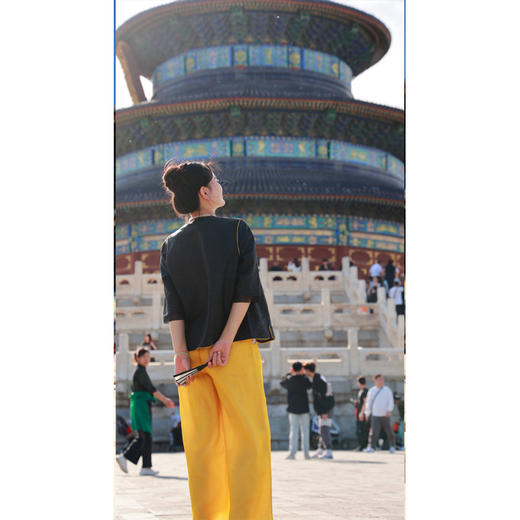 【2026东衣作】双层阔腿裤（20709381九斤黄） 商品图0