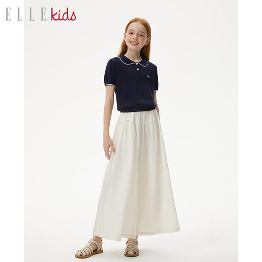 ELLEKIDS 童装 POLO天丝晴棉柔软绣花短袖上衣 商品图1