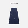 COCO ZONE"安东尼"夏季半开纽扣无袖连衣裙纯色圆领A字裙CC1B0877 商品缩略图0
