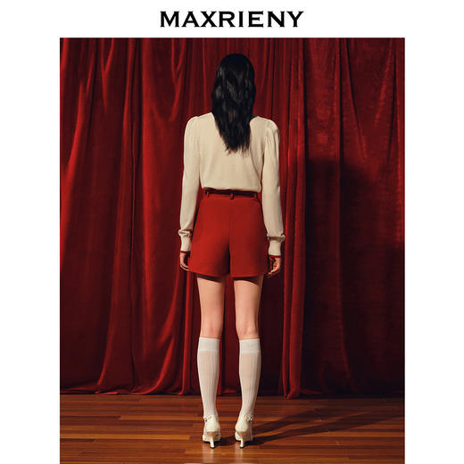 【商场同款】MAXRIENY幸运苹果毛衫精致复古感提花羊腿袖套头毛衫(货号:MC88SW780) 商品图3