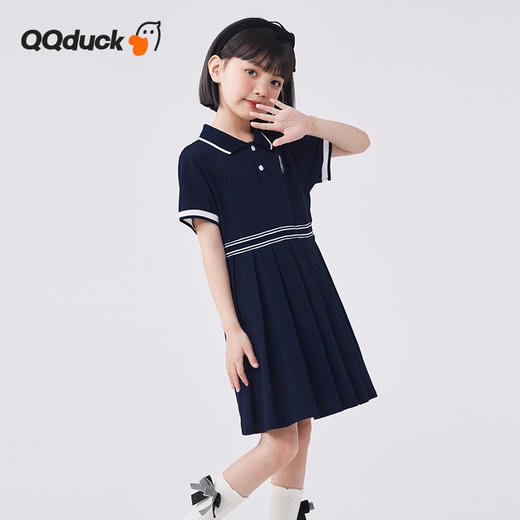 【120-165】【可可鸭】女童夏季短袖裙子polo领连衣裙 商品图8