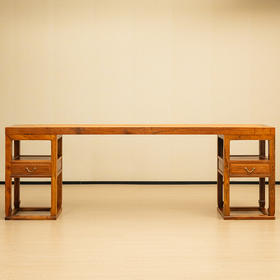 二十世纪 黄花梨一块玉架几案