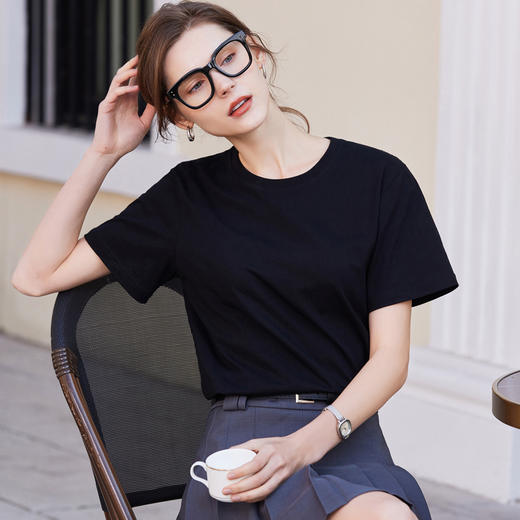 【69元/3件】【三件起拍】SIIJJEYY夏季新款13色马卡龙色系T恤舒爽全棉彩色T恤男女同款情侣款圆领设计微宽松版型遮肉显瘦 商品图6