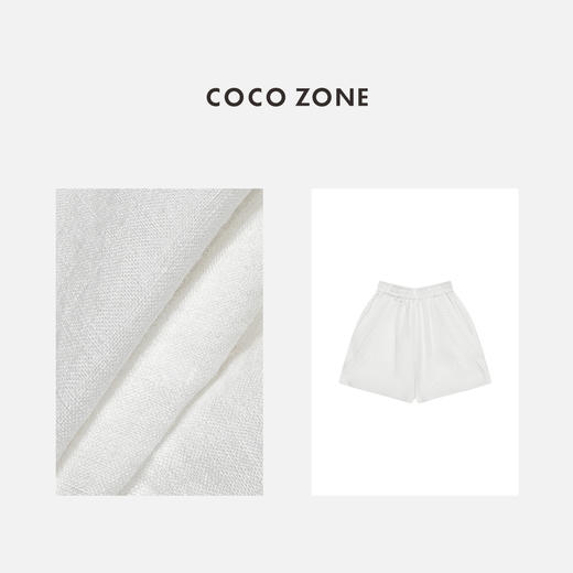 COCO ZONE2024“云朵短裤”白色松紧腰休闲运动短裤显瘦百搭裤子CC2B0496 商品图2