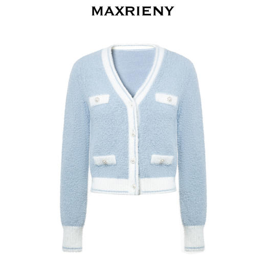 MAXRIENY复古优雅氛围感撞边拼接外套秋冬修身上衣(货号:MS88JA751) 商品图3