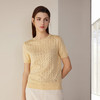 【棉桑蚕丝针织短袖套衫】24年夏季新款黄色时尚百搭针织上衣 商品缩略图3