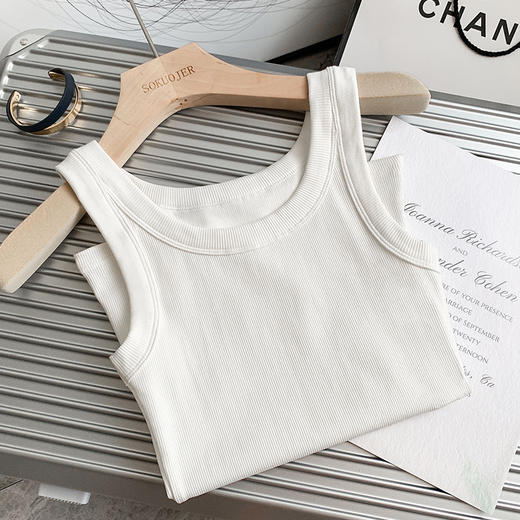 【包边长弹力大，遮副乳效果好！】维多利亚同款纯棉螺纹内搭防走光大码，工字背心女外穿打底外搭吊带-lm！ 商品图5