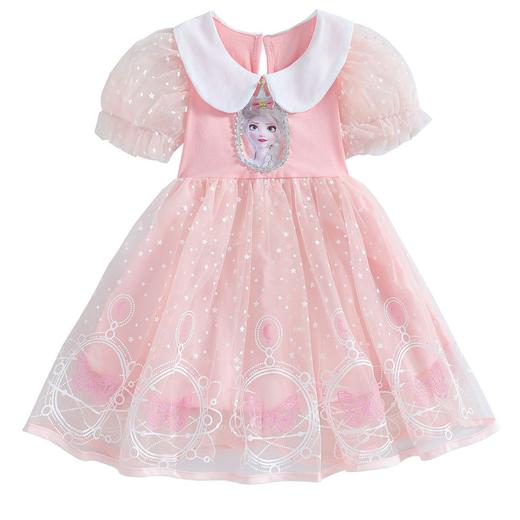 【赠送包包！】女童艾莎公主裙2024款夏装儿童冰雪奇缘洋气网纱裙宝宝短袖连衣裙 商品图4