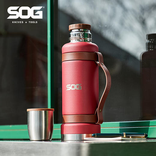 SOG索格304不锈钢1.2L登山户外运动旅行饮水壶保温杯便携自驾壶大容量 商品图5
