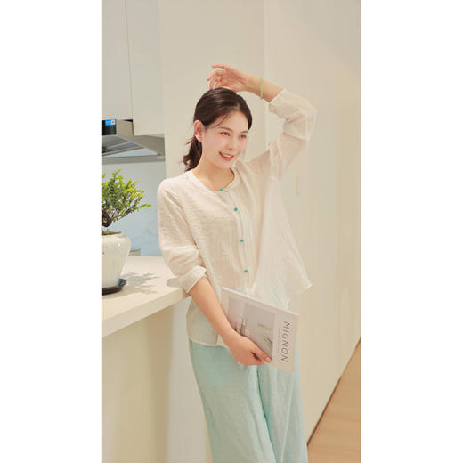 套装（圆领小衫24710544山矾+阔腿裤24709300云门） 商品图2