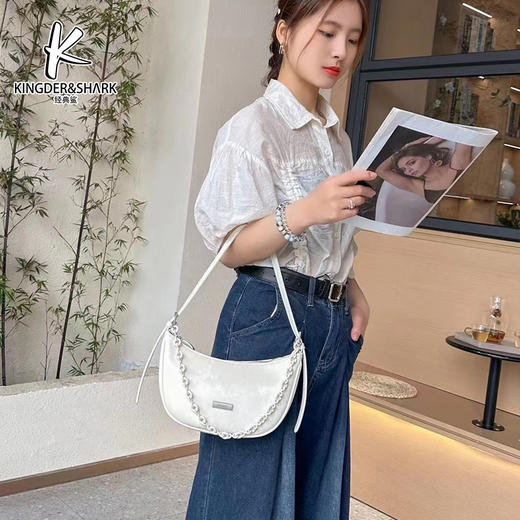 经典鲨2024年夏季新款时尚国风缎面单肩斜跨百搭腋下包KGB53-D1625001 商品图1