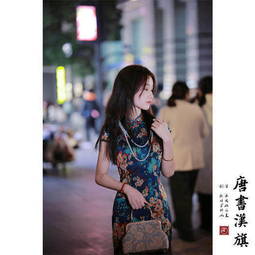 【旧梦】复古立领仿真丝改良旗袍新中式 商品图1