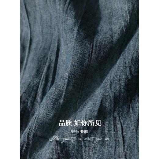 COCOBELLA砂洗炒色亚麻西装春夏松弛感穿搭牛仔色毛边外套SI3023 商品图4