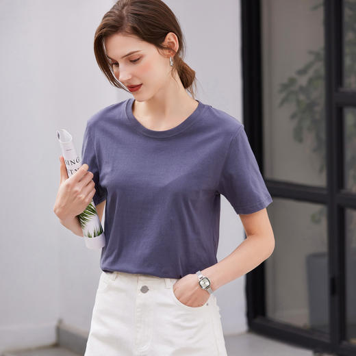 【69元/3件】【三件起拍】SIIJJEYY夏季新款13色马卡龙色系T恤舒爽全棉彩色T恤男女同款情侣款圆领设计微宽松版型遮肉显瘦 商品图9