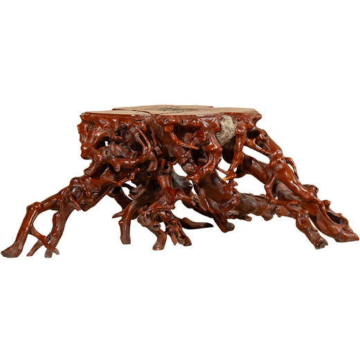 清 黄杨木雕根结形器座 商品图5