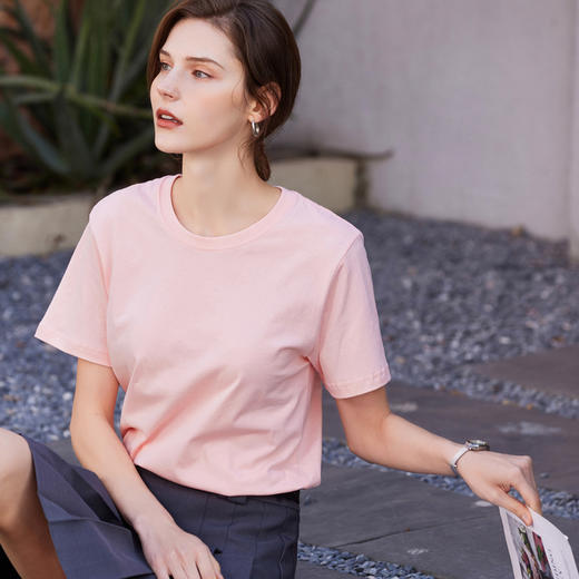 【69元/3件】【三件起拍】SIIJJEYY夏季新款13色马卡龙色系T恤舒爽全棉彩色T恤男女同款情侣款圆领设计微宽松版型遮肉显瘦 商品图10