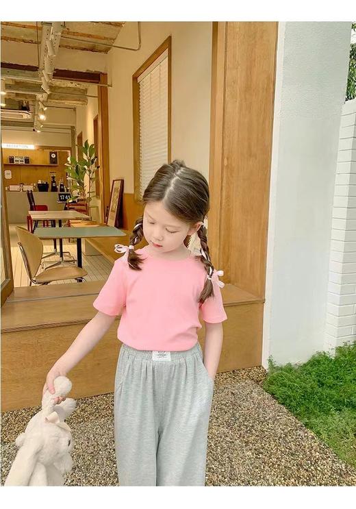 2件39.9元【童T】男童女童同款100%棉（纯色-粉色）印花T恤2025-喜出 商品图1