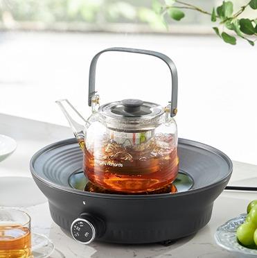 杞冠臻选 | 摩飞 围炉煮茶器 电陶炉 烧烤网配玻璃茶壶650ml深空灰 morphy richards MR6083 英伦创意家电 商品图8