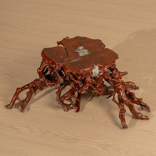 清 黄杨木雕根结形器座 商品图1