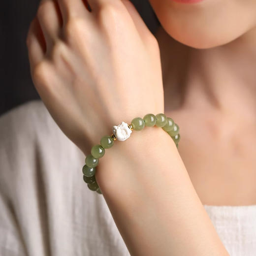 【经典】醒狮纳福和田玉手串 事事如意 平安顺遂 商品图2