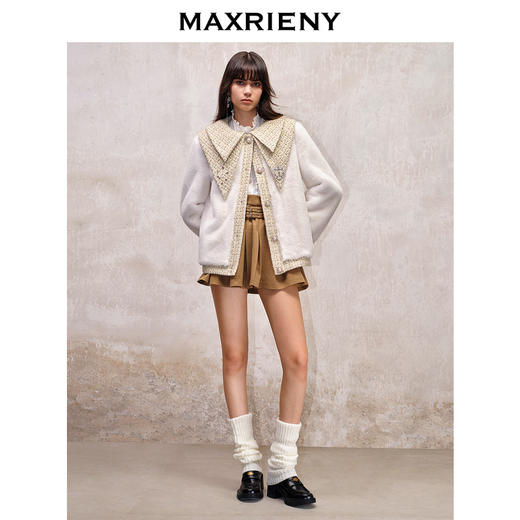 MAXRIENY宫廷复古氛围感尖领廓形外套秋冬高级气质感(货号:MS88JA517) 商品图1