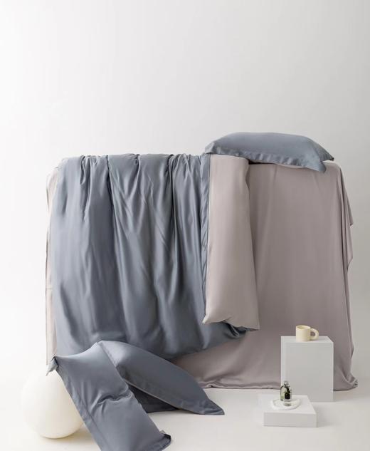 利路米夏季莱赛尔柔滑凉爽60S纯色天丝四件套魅影灰 商品图1