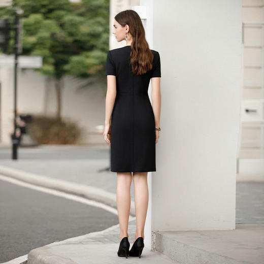 IWY/高级感黑色职业连衣裙通勤正装裙子夏季工作服新款Q987 商品图4