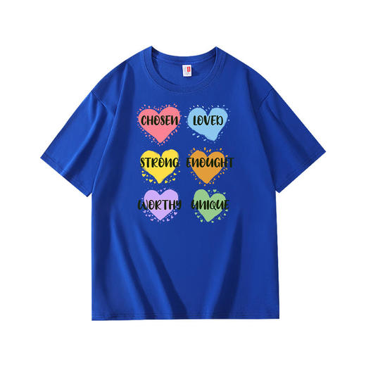 溪水边原创6个爱心T恤220克宽松款 商品图2