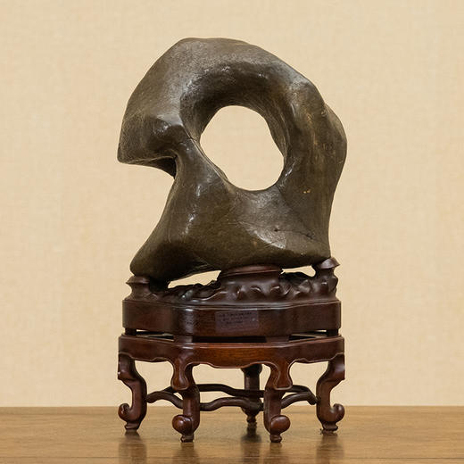 清 灵璧石文房赏石（红木座） 商品图0