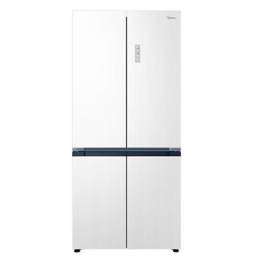 美的（Midea）冰箱527升十字四门60cm薄纯平全嵌微晶一周净味除菌智能家用冰箱BCD-527WUSGPZMA 白/蓝/灰 商品图0