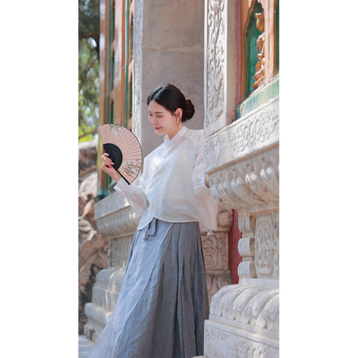 【抖音专属】立领小衫（24710207B山矾） 商品图1