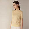 【棉桑蚕丝针织短袖套衫】24年夏季新款黄色时尚百搭针织上衣 商品缩略图2