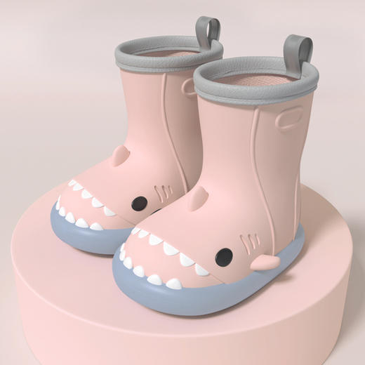 【云感软弹科技，鲨鱼儿童雨鞋】鲨鱼儿童雨鞋防水性能好，布面内网透气不闷脚，软而不塌轻质回弹，水鞋软底防滑男童女童幼儿防水胶鞋QQ父亲节礼物新年礼盒年货礼盒 商品图8