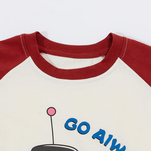 贝贝怡24夏季男童短袖T恤舒适透气上衣撞色插肩袖T恤ZB2DS037 商品图6