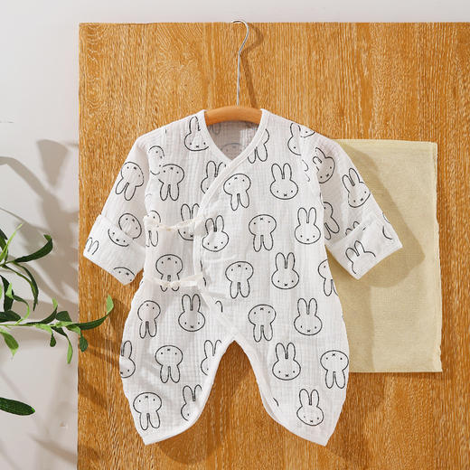 【卡通纯棉纱布蝴蝶衣】人之初新生儿衣服0-3个月6纯棉纱布春夏季初生宝宝蝴蝶衣婴儿连体 商品图9