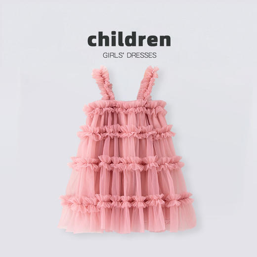 【时尚花边吊带tutu连衣裙】2024夏季新款女童花边吊带tutu连衣裙女宝宝可爱网纱蓬蓬公主裙女 商品图6