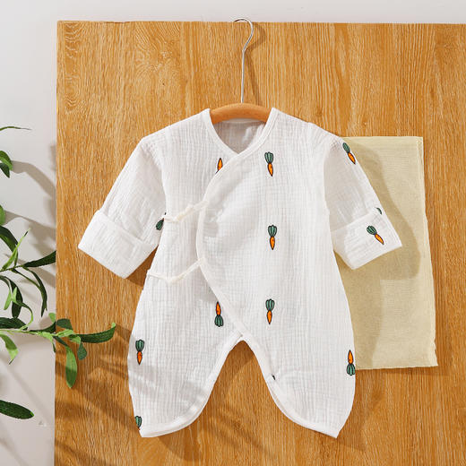 【卡通纯棉纱布蝴蝶衣】人之初新生儿衣服0-3个月6纯棉纱布春夏季初生宝宝蝴蝶衣婴儿连体 商品图10