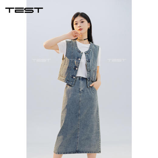 夏上新时尚牛仔气质清新套装裙4242011 商品图1