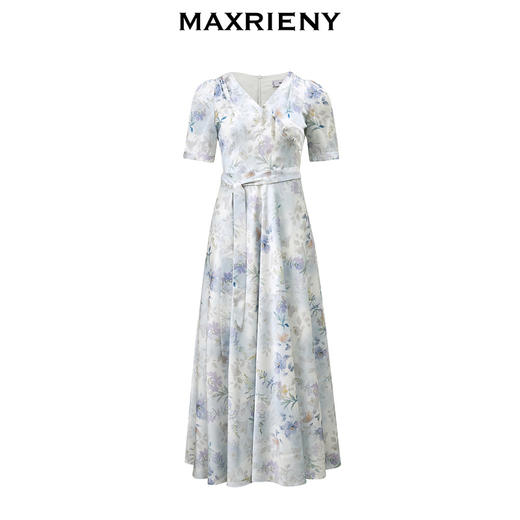 MAXRIENY欧式园艺复古风连衣裙2024夏款茶歇裙珍珠钻扣流苏裙子(货号:MS85DR257) 商品图4