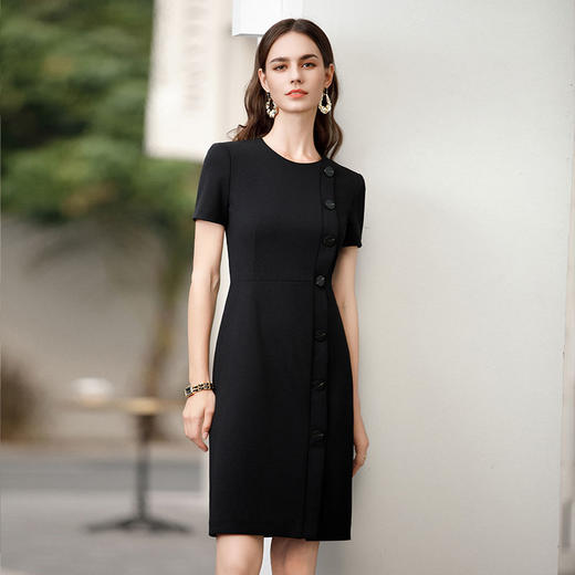 IWY/高级感黑色职业连衣裙通勤正装裙子夏季工作服新款Q987 商品图3